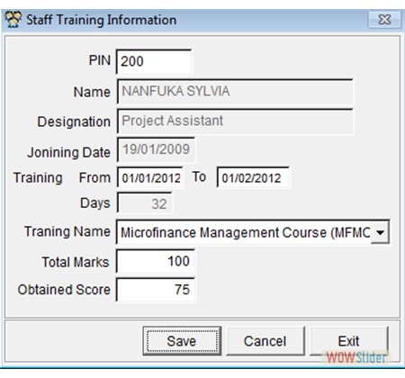 Staff Training Record wowslider.net
