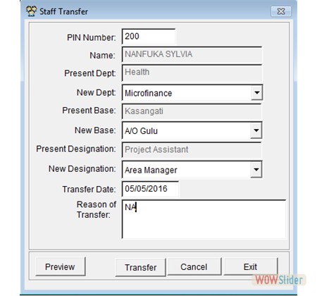 Staff Transfer Staff Transfer